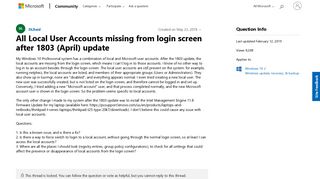 All Local User Accounts missing from login screen after 1803 ...