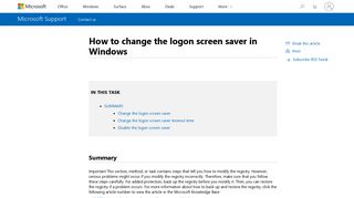 How to change the logon screen saver in Windows - Microsoft Support