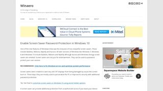 Enable Screen Saver Password Protection in Windows 10 - Winaero