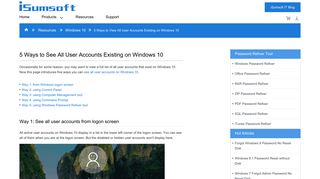 5 Ways to View a List of All User Accounts on Windows 10 - iSumsoft