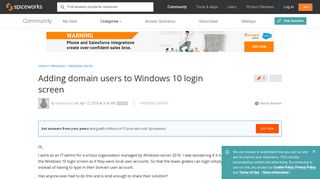Adding domain users to Windows 10 login screen - Windows Server ...