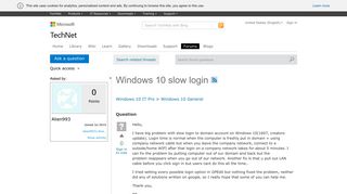 Windows 10 slow login - Microsoft