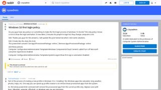 Windows 10 first login policy. : sysadmin - Reddit