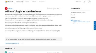w10 can't login as standard user - Microsoft Community