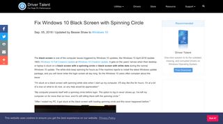 Fix Windows 10 Black Screen with Spinning Circle | Driver Talent