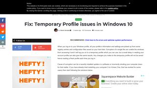 Fix: Temporary Profile issues in Windows 10 - Appuals