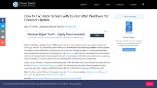 How to Fix Black Screen with Cursor after Windows 10 Creators ...