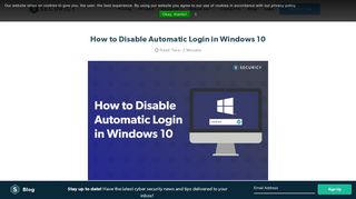 How to Disable Automatic Login in Windows 10 - Securicy
