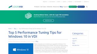 Top 5 Performance Tuning Tips for Windows 10 in VDI - Login VSI