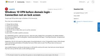 Windows 10 VPN before domain login - Connection not on lock screen ...