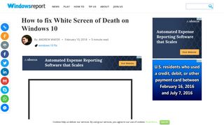 How to fix White Screen of Death on Windows 10 - Windows Report