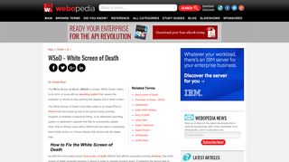 What is White Screen of Death - WSoD Error? Webopedia Definition