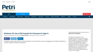 Windows 10: Use a PIN Instead of a Password to Sign In