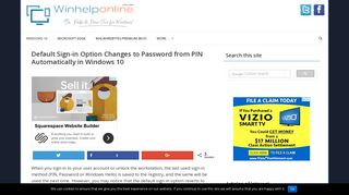 Default Sign-in Option Changes to Password from PIN Automatically in ...