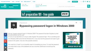 Bypassing password logon in Windows 2000 - SearchEnterpriseDesktop