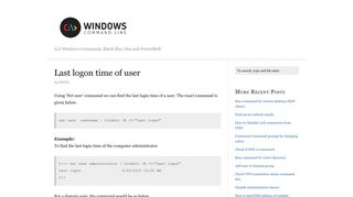 Last logon time of user - Windows Command Line