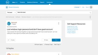 Lost windows login password and don't have guest account - Dell ...