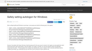 Safely setting autologon for Windows – Confessions of a Microsoft ...