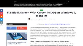 Fix: Black Screen With Cursor (KSOD) on Windows 7, 8 and 10