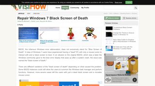 Repair Windows 7 Black Screen of Death - VisiHow