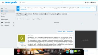 Win7 Blank Login Screen - No User Accounts (recovery/repair ...
