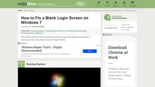 3 Ways to Fix a Black Login Screen on Windows 7 - wikiHow