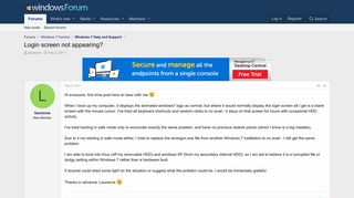 Login screen not appearing? | Windows Forum