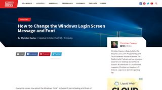 How to Change the Windows Login Screen Message and Font