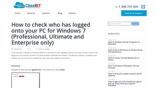 How to check who has logged onto your PC for Windows 7