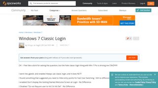 Windows 7 Classic Login - Spiceworks Community