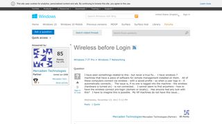 Wireless before Login - Microsoft