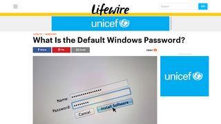 What Is the Default Windows Password? - Lifewire