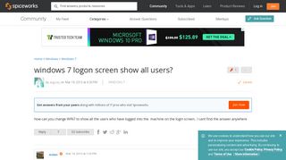 [SOLVED] windows 7 logon screen show all users? - Spiceworks Community