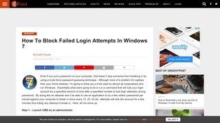 How To Block Failed Login Attempts In Windows 7 - groovyPost