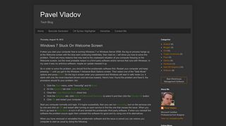 Windows 7 Stuck On Welcome Screen - Pavel Vladov