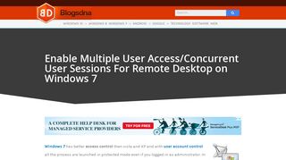 Windows 7 : Enable Multiple User Access Login/Concurrent User ...
