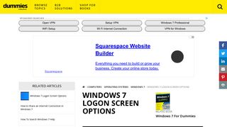 Windows 7 Logon Screen Options - dummies