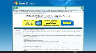 Windows 7 suddenly not recognizing Password Solved - Windows 7 ...