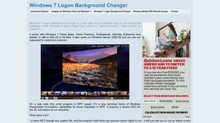 Windows 7 Logon Background Changer - Immersive Explorer