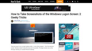 How to Take Screenshots of the Windows Logon Screen: 2 Geeky ...