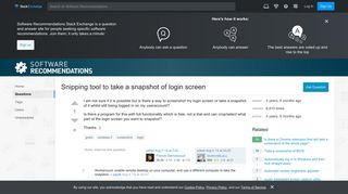 gratis - Snipping tool to take a snapshot of login screen ...