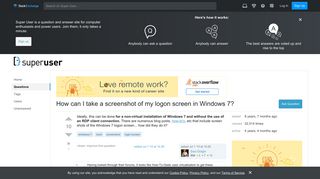 boot - How can I take a screenshot of my logon screen in Windows 7 ...