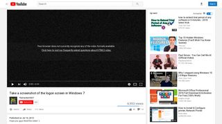 Take a screenshot of the logon screen in Windows 7 - YouTube