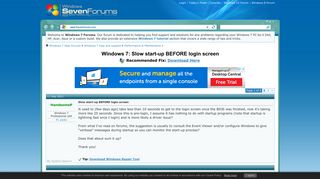Slow start-up BEFORE login screen Solved - Windows 7 Help Forums