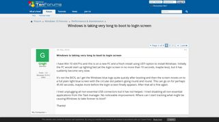 Windows is taking very long to boot to login screen - Windows 10 ...