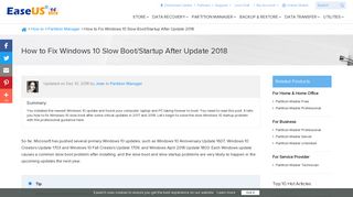 Windows 10 Slow Boot/Startup After Update [December 2018]- EaseUS