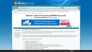 Slow (10 min) start-up BEFORE login screen - Windows 7 Help Forums
