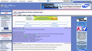 Win 7 slow Welcome Screen at domain login - Microsoft: Windows 7 ...