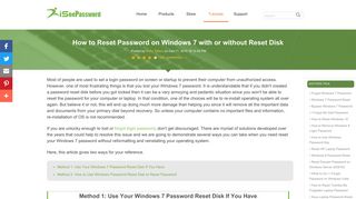 How to Reset Windows 7 Password with or without Reset Disk