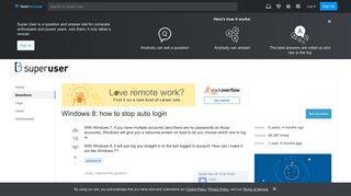 Windows 8: how to stop auto login - Super User
